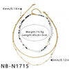 Women's Geometric Stainless Steel Beaded Necklace With Pearl Embellished White Acrylic Design And Vacuum Gold Plating