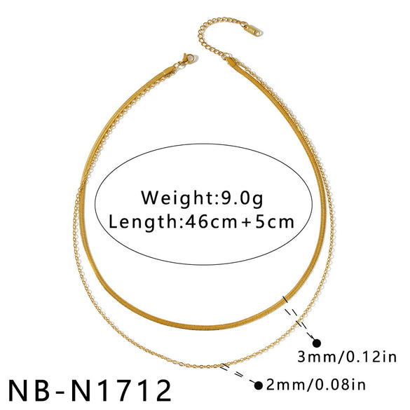 Women's Geometric Stainless Steel Beaded Necklace With Pearl Embellished White Acrylic Design And Vacuum Gold Plating