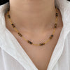 Women's Geometric Stainless Steel Beaded Necklace With Pvd Gold Plating And Lobster Clasp Minimalist Jewelry
