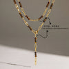 Women's Geometric Stainless Steel Beaded Necklace With Pvd Gold Plating And Lobster Clasp Minimalist Jewelry