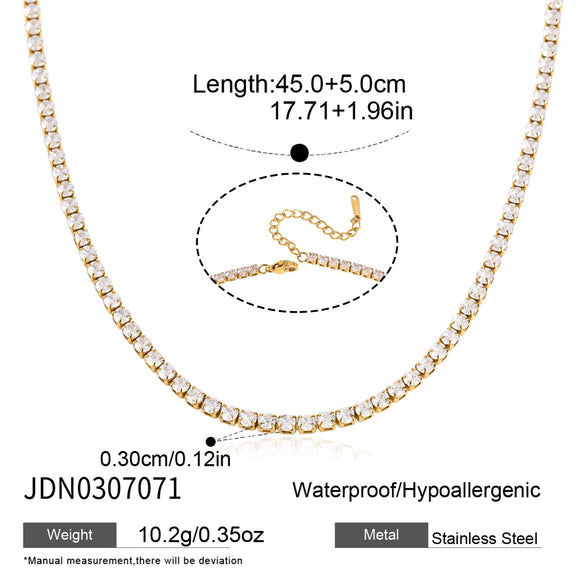 Women's Geometric Stainless Steel Beaded Necklace With Pvd Gold Plating And Lobster Clasp Minimalist Jewelry