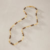 Women's Geometric Stainless Steel Beaded Necklace With Pvd Gold Plating And Lobster Clasp Minimalist Jewelry