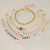 Women's Geometric Stainless Steel Bracelet With Colored Gemstone Glass And Natural Stone Details Hypoallergenic Plated Jewelry