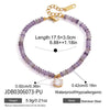 Women's Geometric Stainless Steel Bracelet With Colored Gemstone Glass And Natural Stone Details Hypoallergenic Plated Jewelry