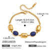 Women's Geometric Stainless Steel Bracelet With Colored Resin Beads And Gold Tone Plated Finish
