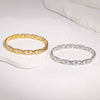 Women's Geometric Stainless Steel Bracelet With Colorfast Gold Plated Finish And Modern Minimalist Design