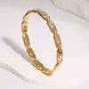 Women's Geometric Stainless Steel Bracelet With Colorfast Gold Plated Finish And Modern Minimalist Design