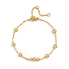 Women's Geometric Stainless Steel Bracelet With Cubic Zirconia And Gold Tone Vacuum Electroplated Finish Minimalist Style