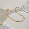 Women's Geometric Stainless Steel Bracelet With Cubic Zirconia And Gold Tone Vacuum Electroplated Finish Minimalist Style