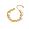 Women's Geometric Stainless Steel Bracelet With Durable Gold Plated Finish And Minimalist Fashion Style