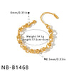Women's Geometric Stainless Steel Bracelet With Durable Gold Plated Finish And Minimalist Fashion Style