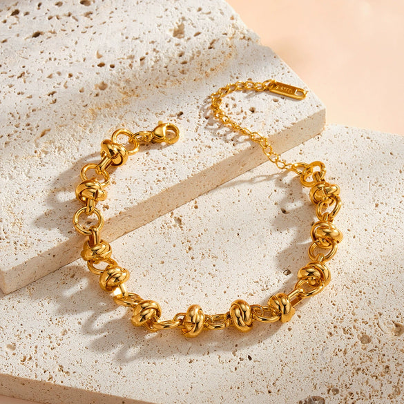 Women's Geometric Stainless Steel Bracelet With Durable Gold Plated Finish And Minimalist Fashion Style