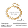 Women's Geometric Stainless Steel Bracelet With Goldtone Vacuum Plating And Zirconinlaid Circular Chain
