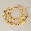 Women's Geometric Stainless Steel Bracelet With 18K Gold Plated Finish Irregular Smooth Surface And Colorfast Design