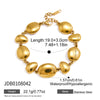 Women's Geometric Stainless Steel Bracelet With 18K Gold Plated Finish Irregular Smooth Surface And Colorfast Design