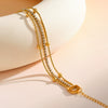 Women's Geometric Stainless Steel Bracelet With 18K Gold Vacuum Plating And Rhinestone Inlay Light Luxury Fashion Jewelry