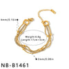 Women's Geometric Stainless Steel Bracelet With 18K Gold Vacuum Plating And Rhinestone Inlay Light Luxury Fashion Jewelry