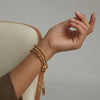 Women's Geometric Stainless Steel Bracelet With 18K Gold Vacuum Plating And Rhinestone Inlay Light Luxury Fashion Jewelry