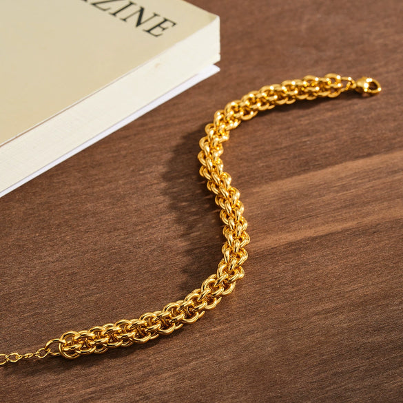 Women's Geometric Stainless Steel Bracelet With 18K Gold Vacuum Plating Simple Stylish Fashion Jewelry