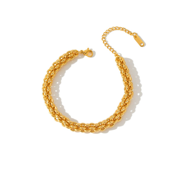 Women's Geometric Stainless Steel Bracelet With 18K Gold Vacuum Plating Simple Stylish Fashion Jewelry