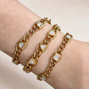 Women's Geometric Stainless Steel Bracelet With Plated Finish And Hypoallergenic Material