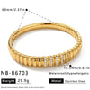 Women's Geometric Stainless Steel Bracelet With Rhinestone Accents And Vacuum Electroplated Finish Fashion Jewelry Wholesale