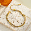 Women's Geometric Stainless Steel Bracelet With Rhinestones And 18K Vacuum Plated Finish Light Luxury Chain Jewelry