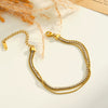 Women's Geometric Stainless Steel Bracelet With Rhinestones And 18K Vacuum Plated Finish Light Luxury Chain Jewelry