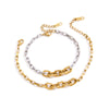 Women's Geometric Stainless Steel Chain Bracelet With Plated Finish Hypoallergenic Fashion Jewelry Wholesale