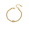 Women's Geometric Stainless Steel Chain Bracelet With Vacuum Electroplated Gold Tone Finish
