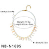 Women's Geometric Stainless Steel Clavicle Necklace With White Shell Inlay 18K Vacuum Plated Beads And Regular Chain