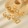 Women's Geometric Stainless Steel Cshaped Electroplated Earrings
