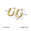 Women's Geometric Stainless Steel Cshaped Electroplated Earrings