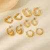 Women's Geometric Stainless Steel Cshaped Electroplated Earrings