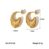 Women's Geometric Stainless Steel Cshaped Electroplated Earrings