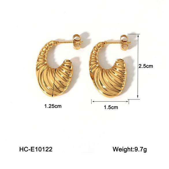 Women's Geometric Stainless Steel Cshaped Electroplated Earrings