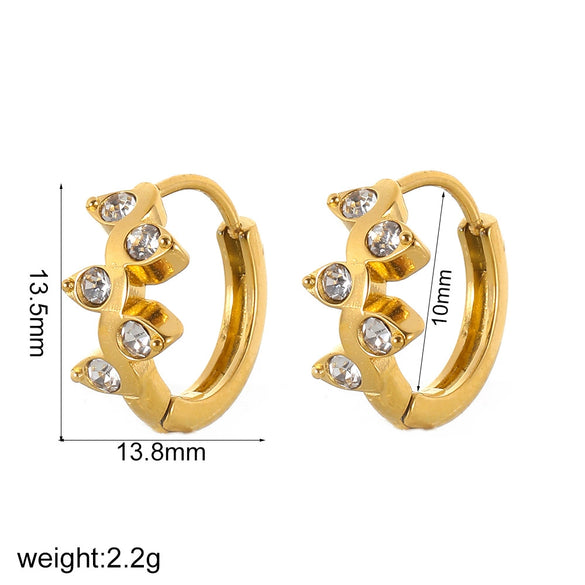 Women's Geometric Stainless Steel Diamondencrusted Electroplated Earrings
