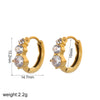 Women's Geometric Stainless Steel Diamondencrusted Electroplated Earrings