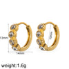 Women's Geometric Stainless Steel Diamondencrusted Electroplated Earrings