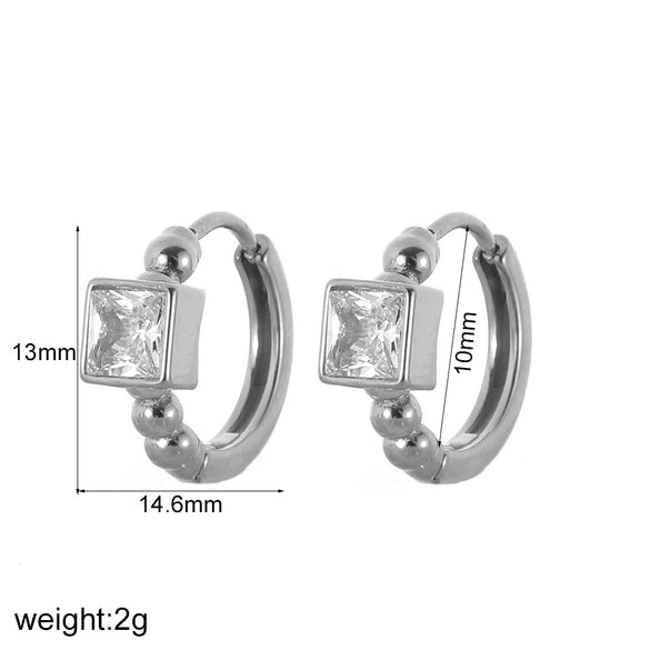 Women's Geometric Stainless Steel Diamondencrusted Electroplated Earrings