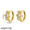 Women's Geometric Stainless Steel Diamondencrusted Electroplated Earrings