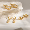 Women's Geometric Stainless Steel Earrings With Diamond Accents And 18K Gold Pvd Vacuum Plating Light Luxury Style