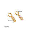 Women's Geometric Stainless Steel Earrings With Diamond Accents And 18K Gold Pvd Vacuum Plating Light Luxury Style