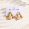 Women's Geometric Stainless Steel Earrings With Enamel Drip Glaze Retro Fashion Design For Wholesale