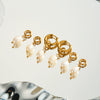 Women's Geometric Stainless Steel Earrings With Faux Pearl Pendants 18K Gold Vacuum Plated Minimalist Fashion Ear Jewelry