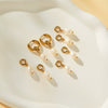 Women's Geometric Stainless Steel Earrings With Faux Pearl Pendants 18K Gold Vacuum Plated Minimalist Fashion Ear Jewelry