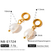 Women's Geometric Stainless Steel Earrings With Faux Pearl Pendants 18K Gold Vacuum Plated Minimalist Fashion Ear Jewelry
