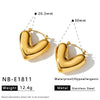 Women's Geometric Stainless Steel Earrings With Gold Electroplated Finish Simple Trendy Non Fading Jewelry