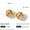 Women's Geometric Stainless Steel Earrings With Gold Electroplated Finish Simple Trendy Non Fading Jewelry