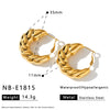 Women's Geometric Stainless Steel Earrings With Gold Electroplated Finish Simple Trendy Non Fading Jewelry